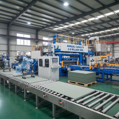 Yıllık Kapasite 2-8 milyon metrekare PLC Kontrol Sistemi ile Yüksek Otomasyonlu Yarım Otomatik Fiber Cement Yaprak Üretim hattı