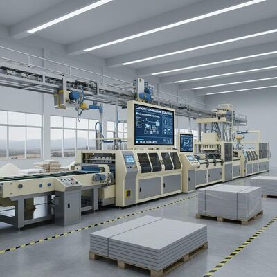 Kapasite 3-5 Milyon Metrekare Fiber Çimento Levha Üretim Hattı Yüksek Otomasyon PLC Kontrol Sistemi 1 Yıl Garanti Otomasyon