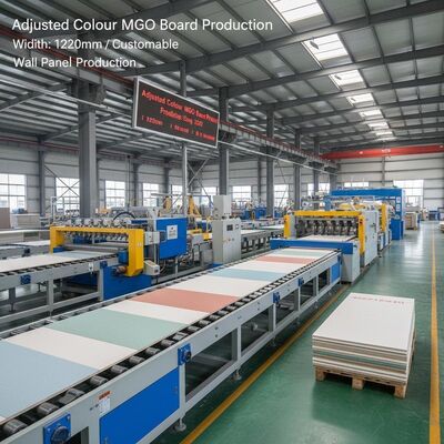 Düzenlenmiş Renkli MgO Karton Üretim Hatı 1220mm genişliğinde veya duvar paneli üretimi için uygun özelleştirilebilir