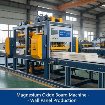 Kapasite 600 levha 8 saatlik Magnezyum oksit tahta makinesi tahta yoğunluğunu 1.2gcm3 duvar paneli üretimi için uygun